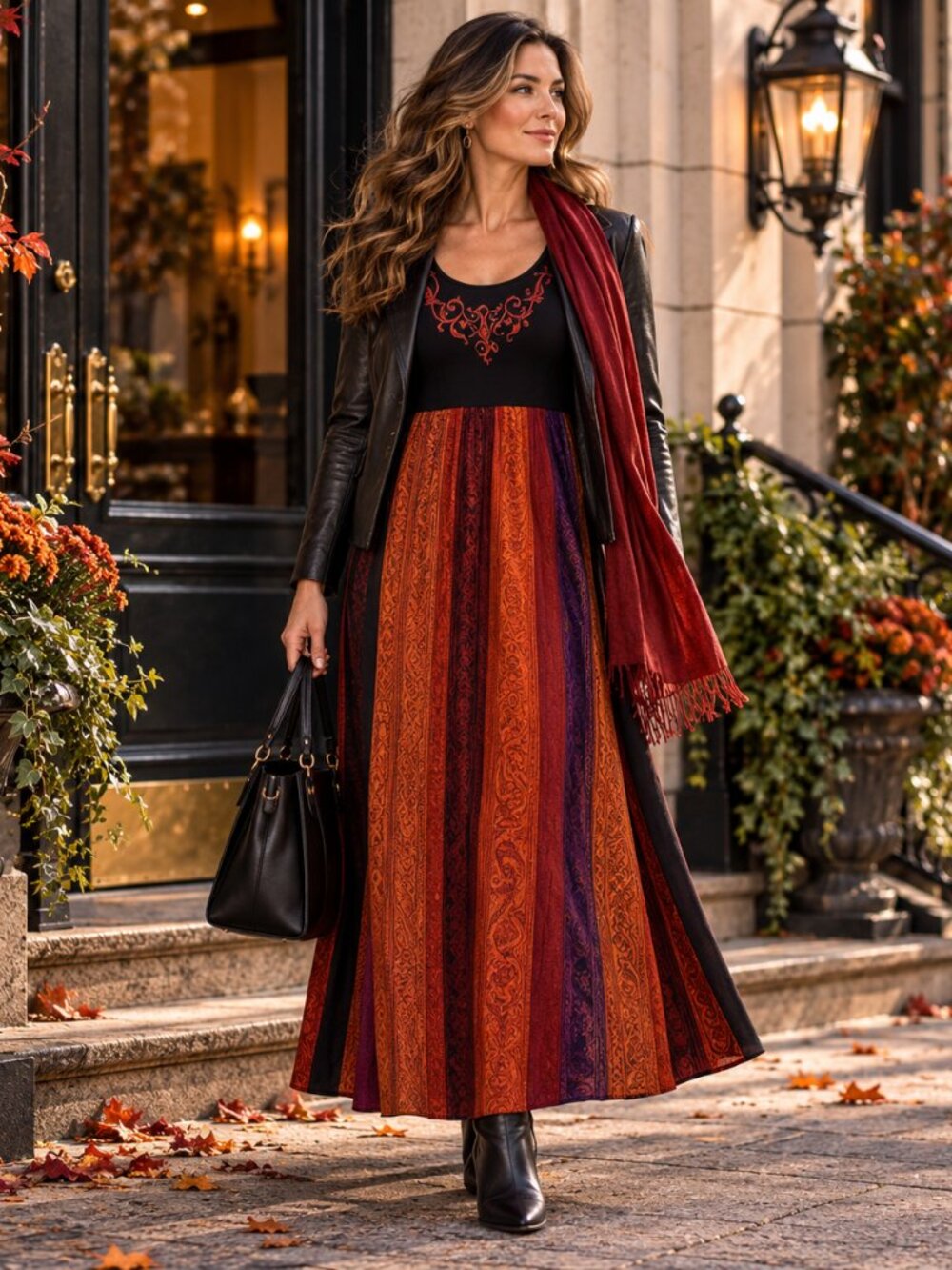 ✨ Vintage Made in USA Embroidered Maxi Dress – Size 12 ✨